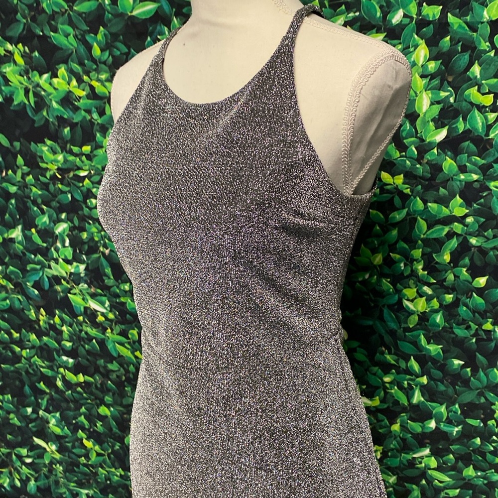 Express Metallic Shimmering Silver Dress Size 4 - Picture 2 of 9